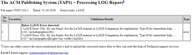 Sample log report output file