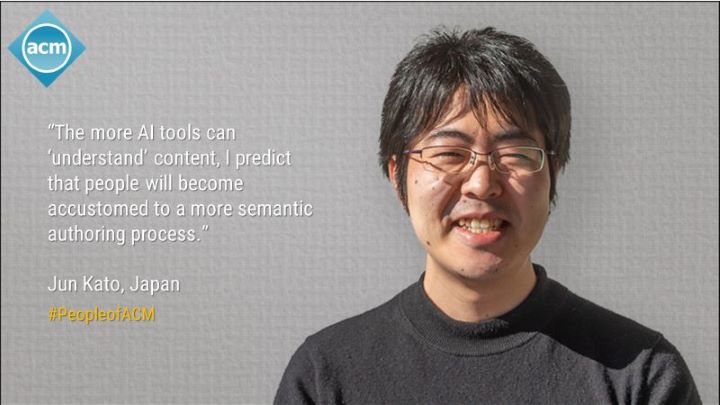 image of Jun Kato; quote: "The more AI tools can understand content, I predict that people will become accustomed to a more semantic authoring process."