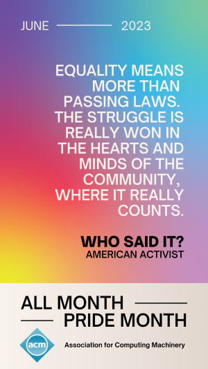 image containing the quote: "Equality means more than passing laws. The struggle is really won in the hearts and minds of the community, where it really counts."
