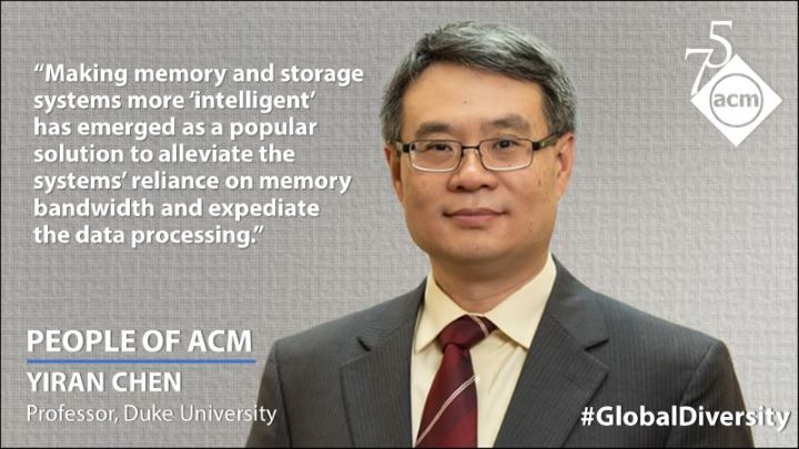 image of Yiren Chen; quote: "Making memory and storage systems more 'intelligent' has emerged as a popular solution to alleviate the systems' reliance on memory bandwidth and expediate the data processing."