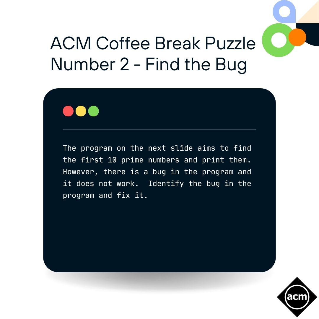 ACM Coffee Break Puzzle #2