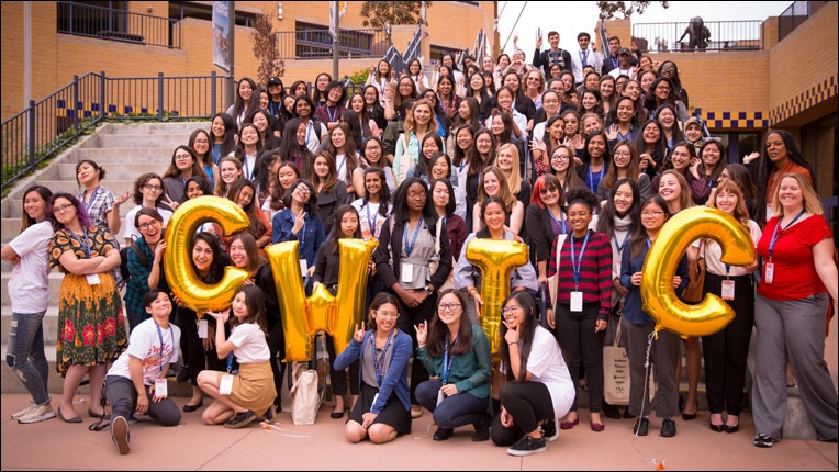 Photo of woment at an ACM-W Celebration of Women in Computing